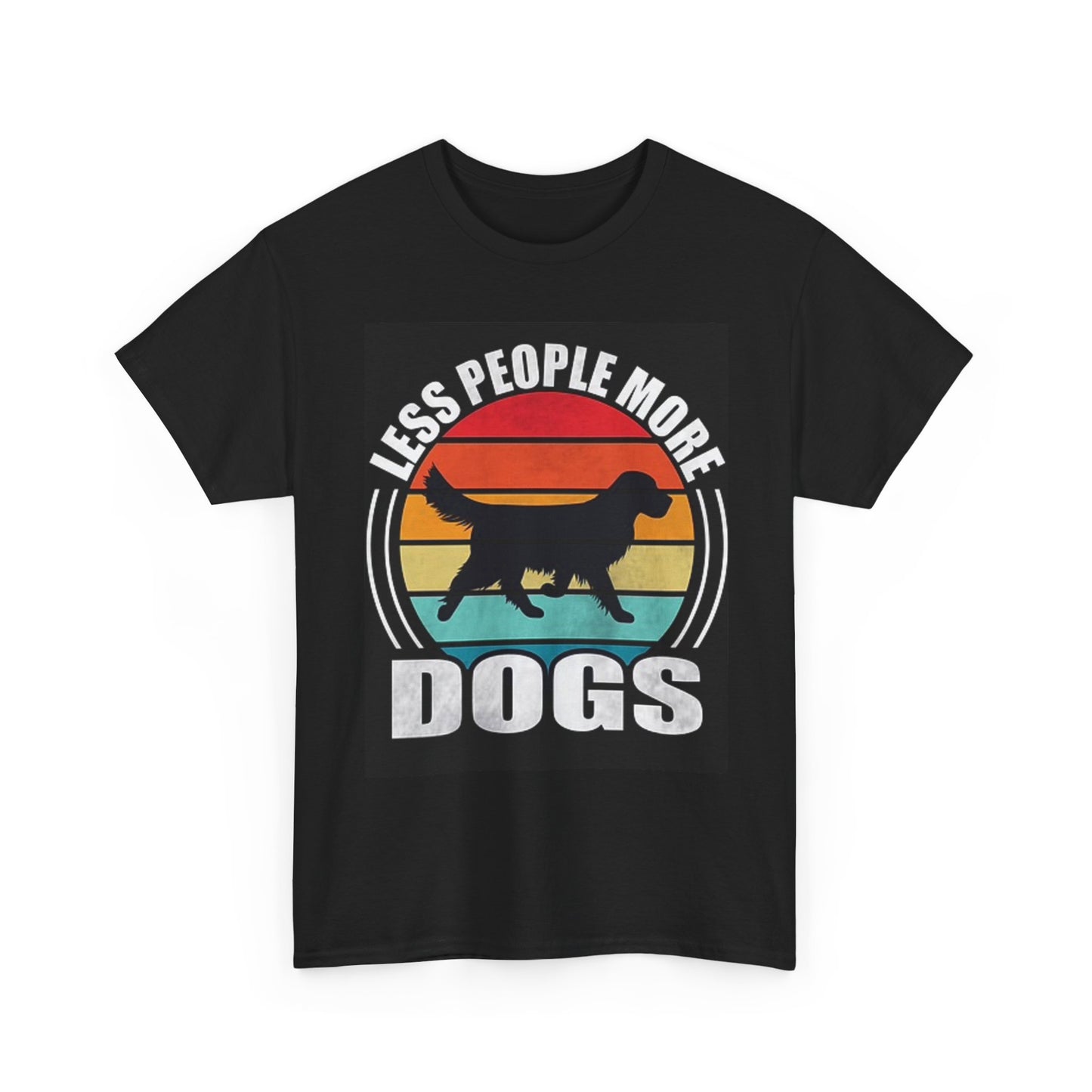 Less People More Dogs Graphic T Shirt Funny Animals Unisex Heavy Cotton Tee