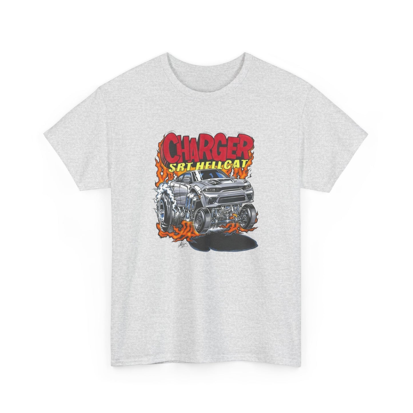Dodge Charger Hellcat Graphic T Shirt Men's Heavy Cotton Tee