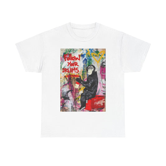Banksy Tshirt Art Monkey Fine Graphic Painting Vintage Unisex Heavy Cotton Tee