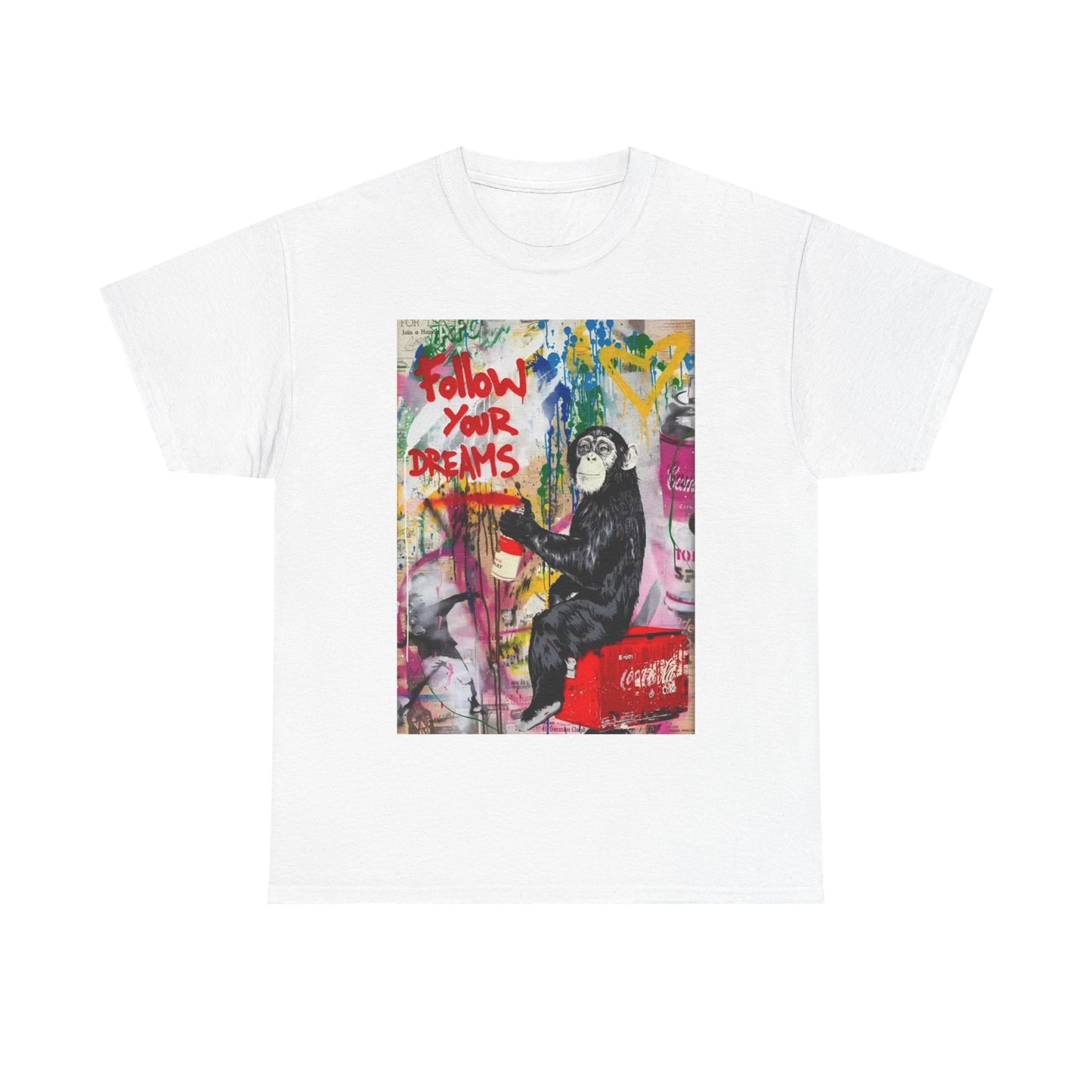 Banksy Tshirt Art Monkey Fine Graphic Painting Vintage Unisex Heavy Cotton Tee