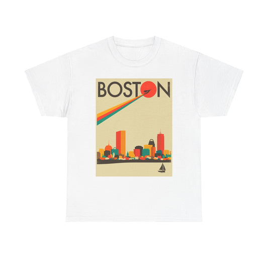 Boston Art Graphic T Shirt Cotton Tee Apparel New