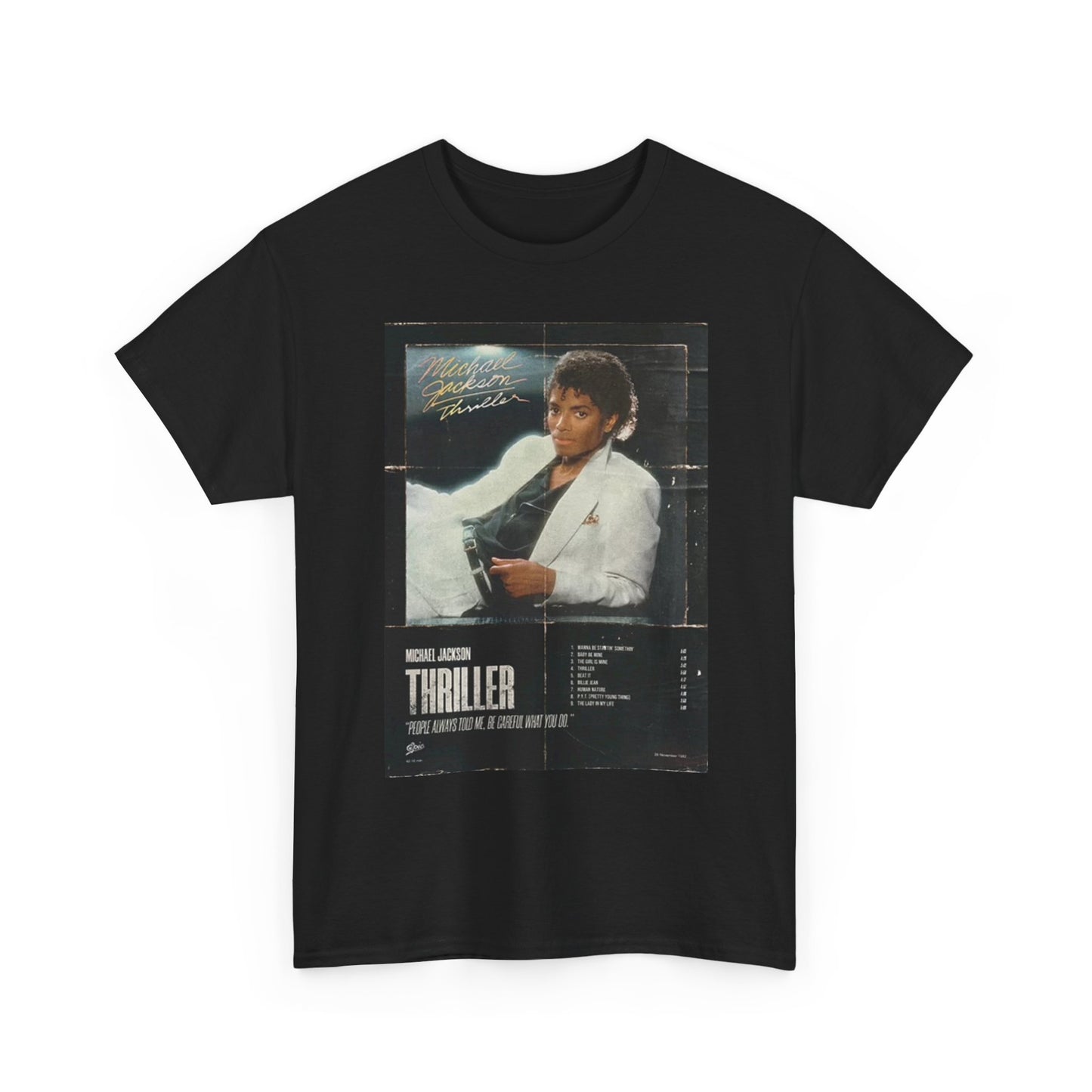 Thriller Vintage Album Cover T Shirt Vintage Unisex Heavy Cotton Tee