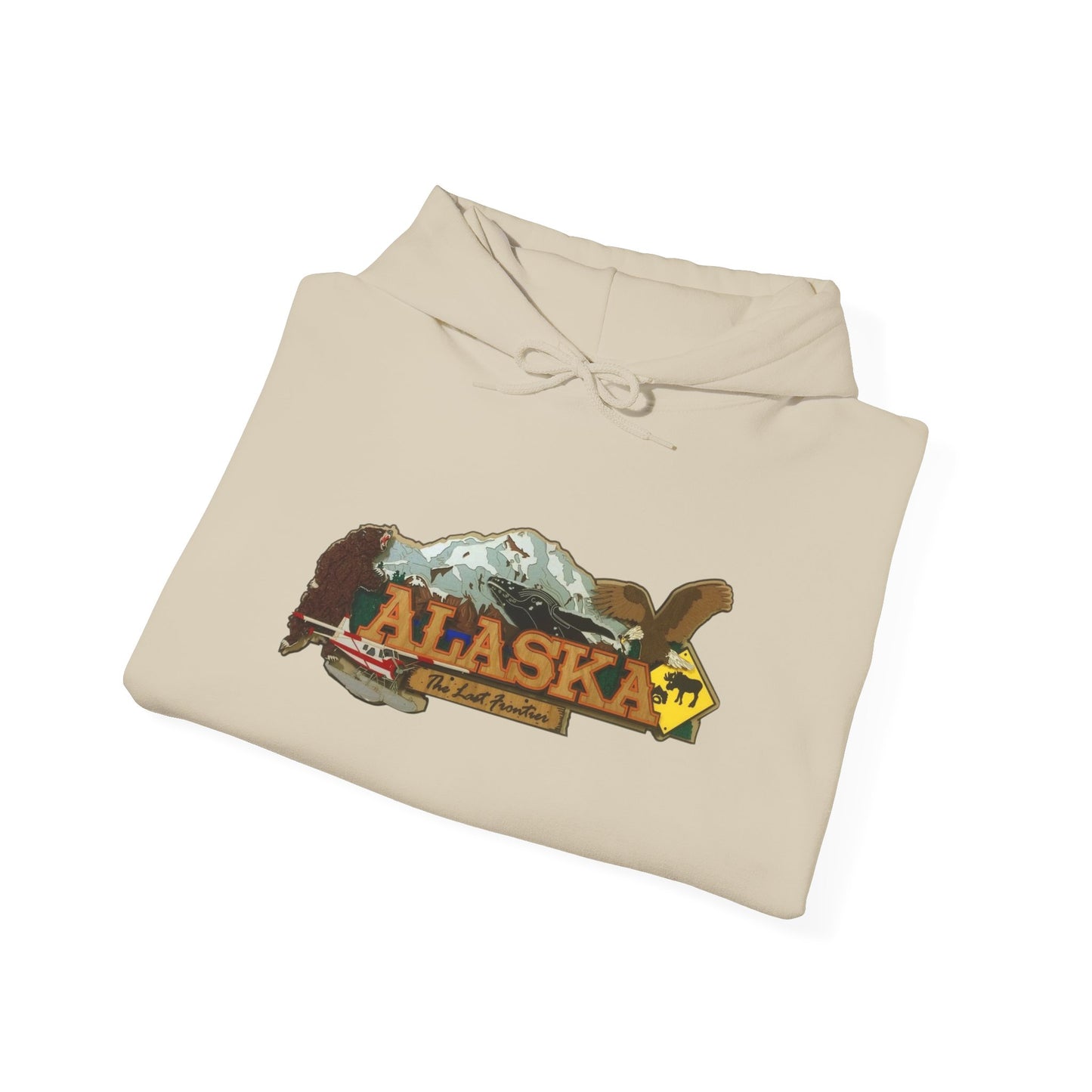 Alaska The Last Frontier Graphic Hoodie  Unisex Heavy Blend™ Hooded Sweatshirt