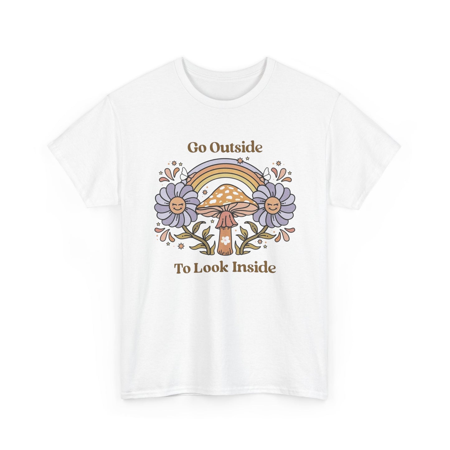 Go Outside To Look Inside Graphic T Shirt Unisex Heavy Cotton Tee