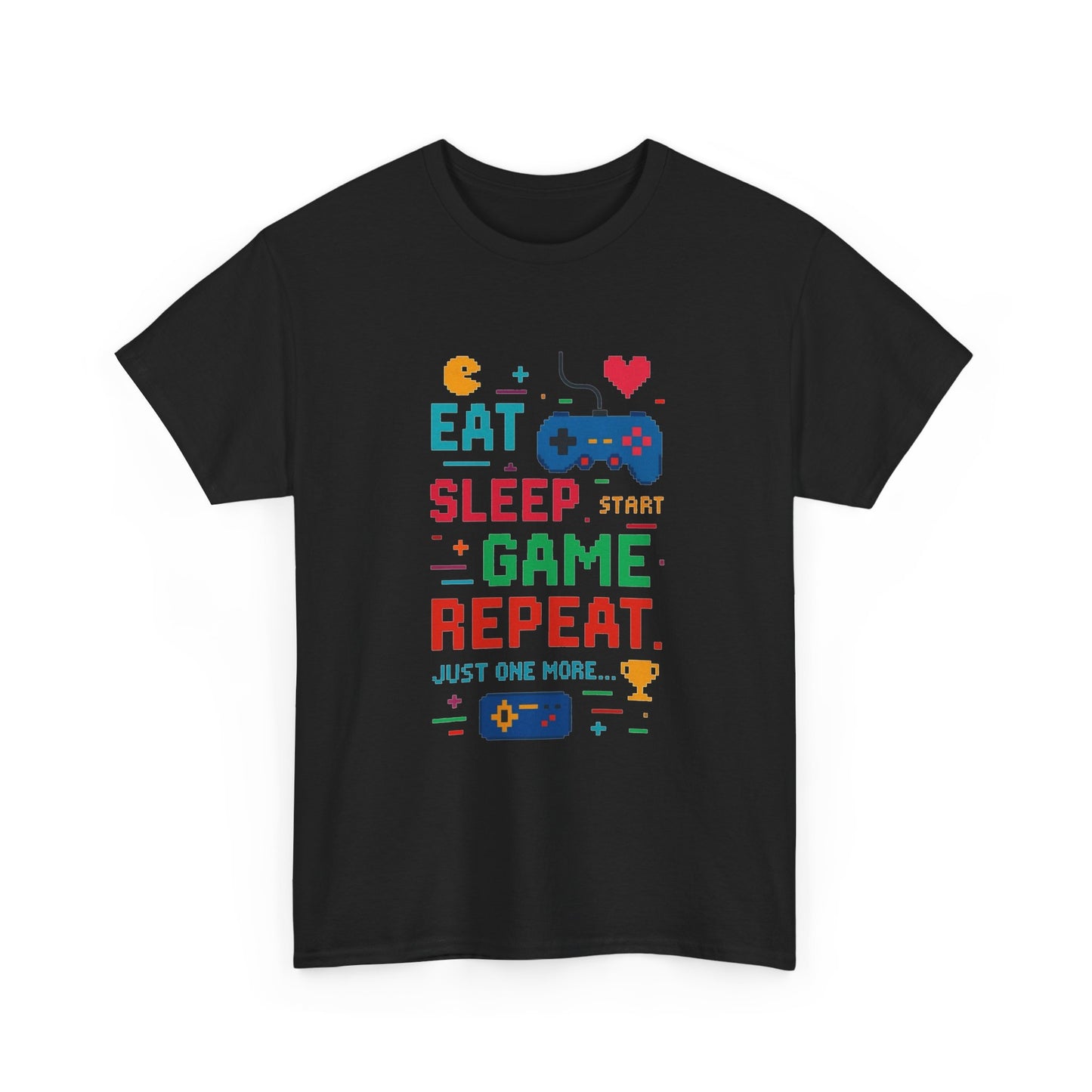 Eat Sleep Game Repeat Graphic T Shirt NEW Vintage Unisex Heavy Cotton Tee