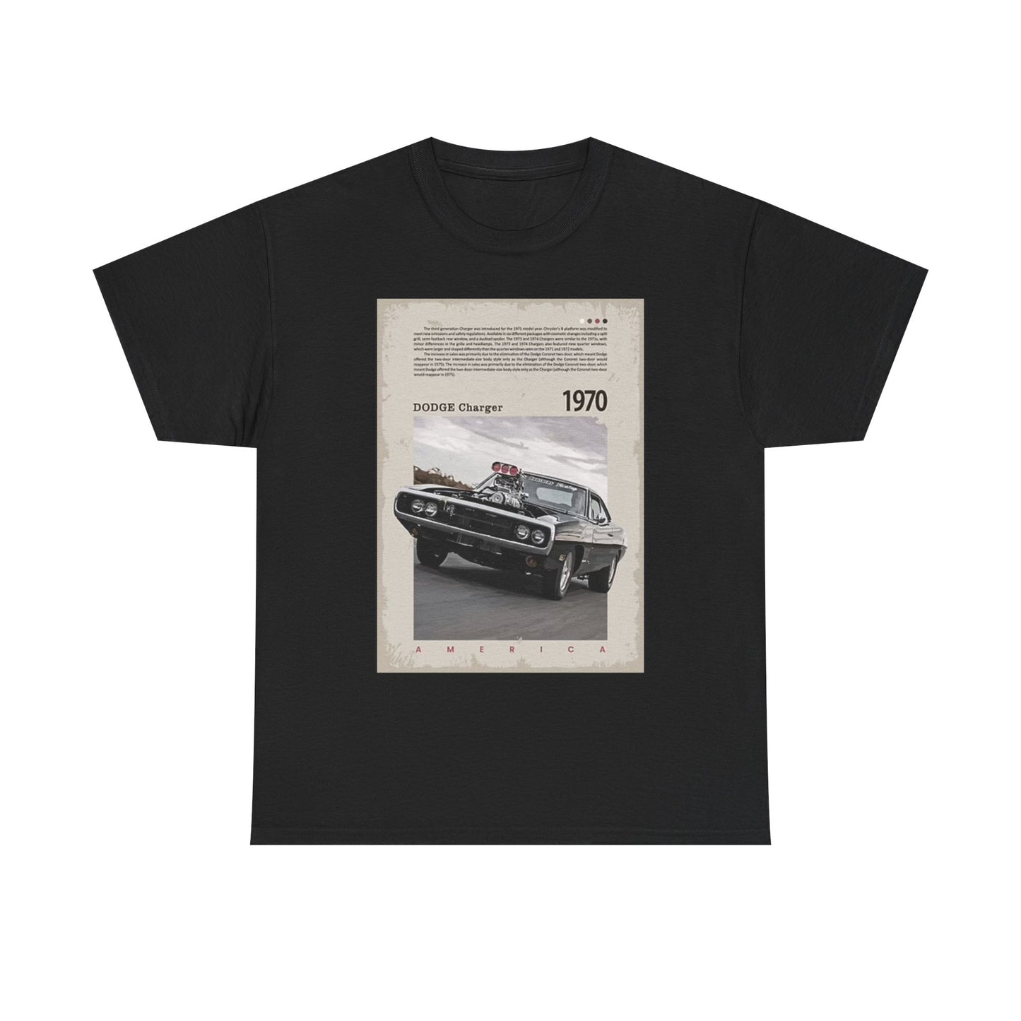 1970 Dodge Charger Graphic T Shirt Vintage Unisex Heavy Cotton Tee