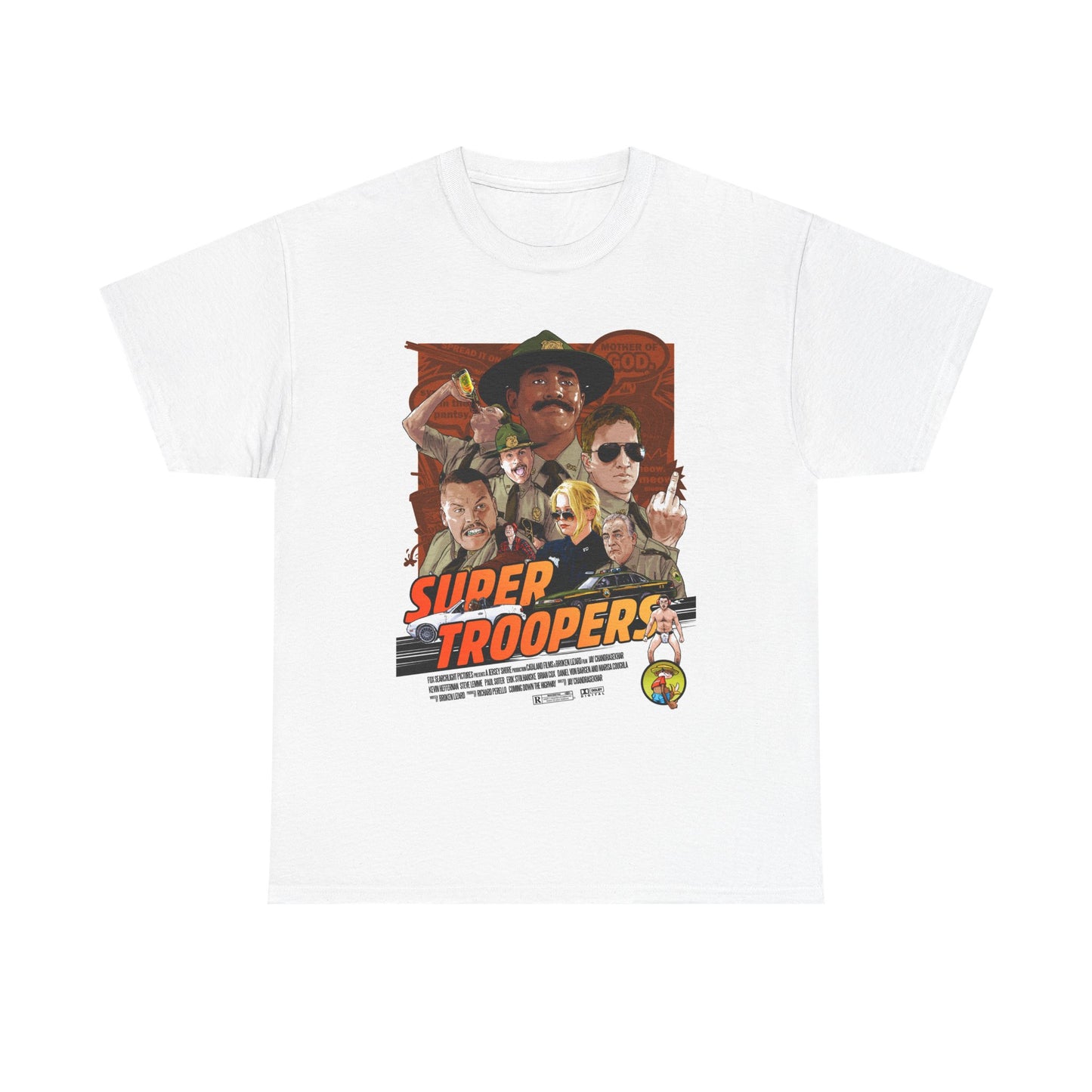 SuperTroopers graphic T Shirt Vintage Movie Poster Retro Unisex Heavy Cotton Tee