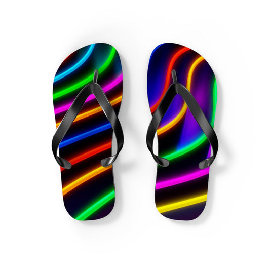Neon Lights Flip Flops, Sandals Slides, Summer Footwear, Brand New