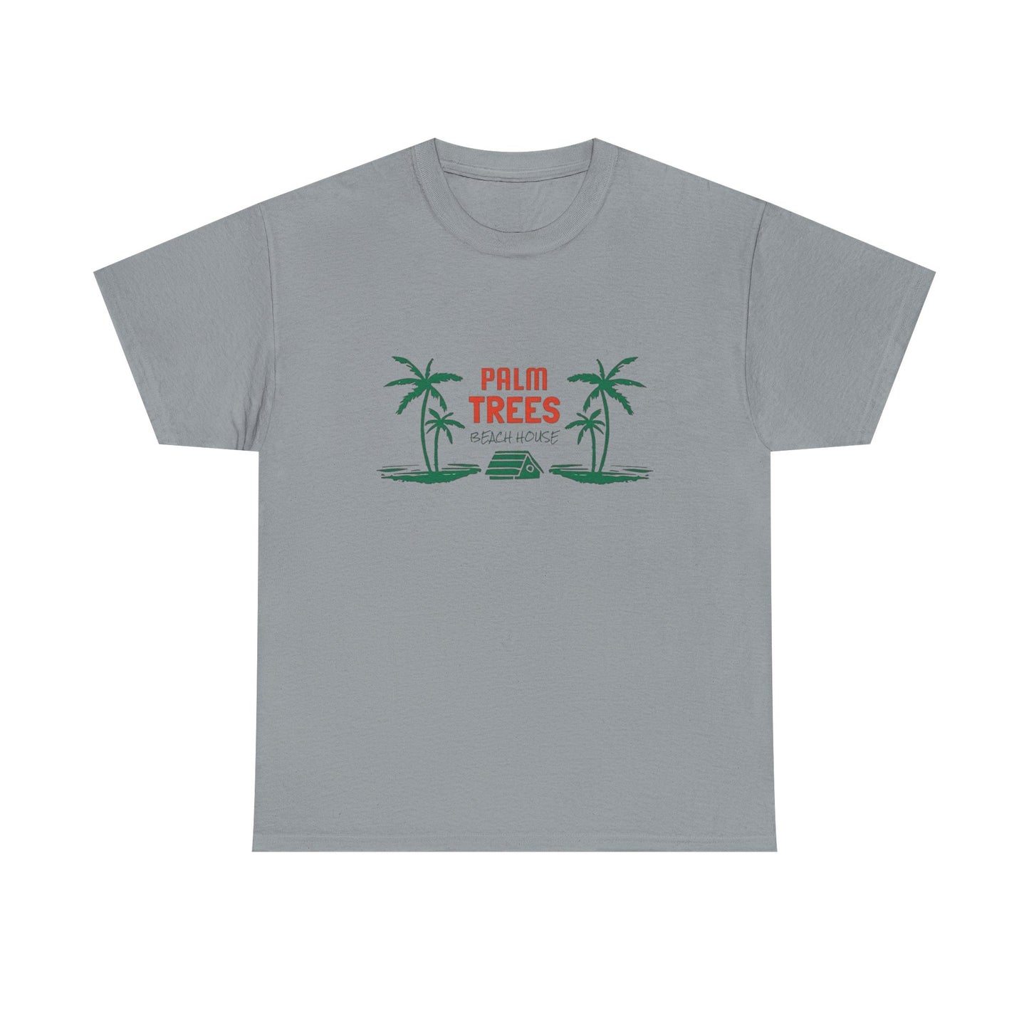 Palm Trees Beach House Graphic T Shirt NEW Unisex Heavy Cotton Tee