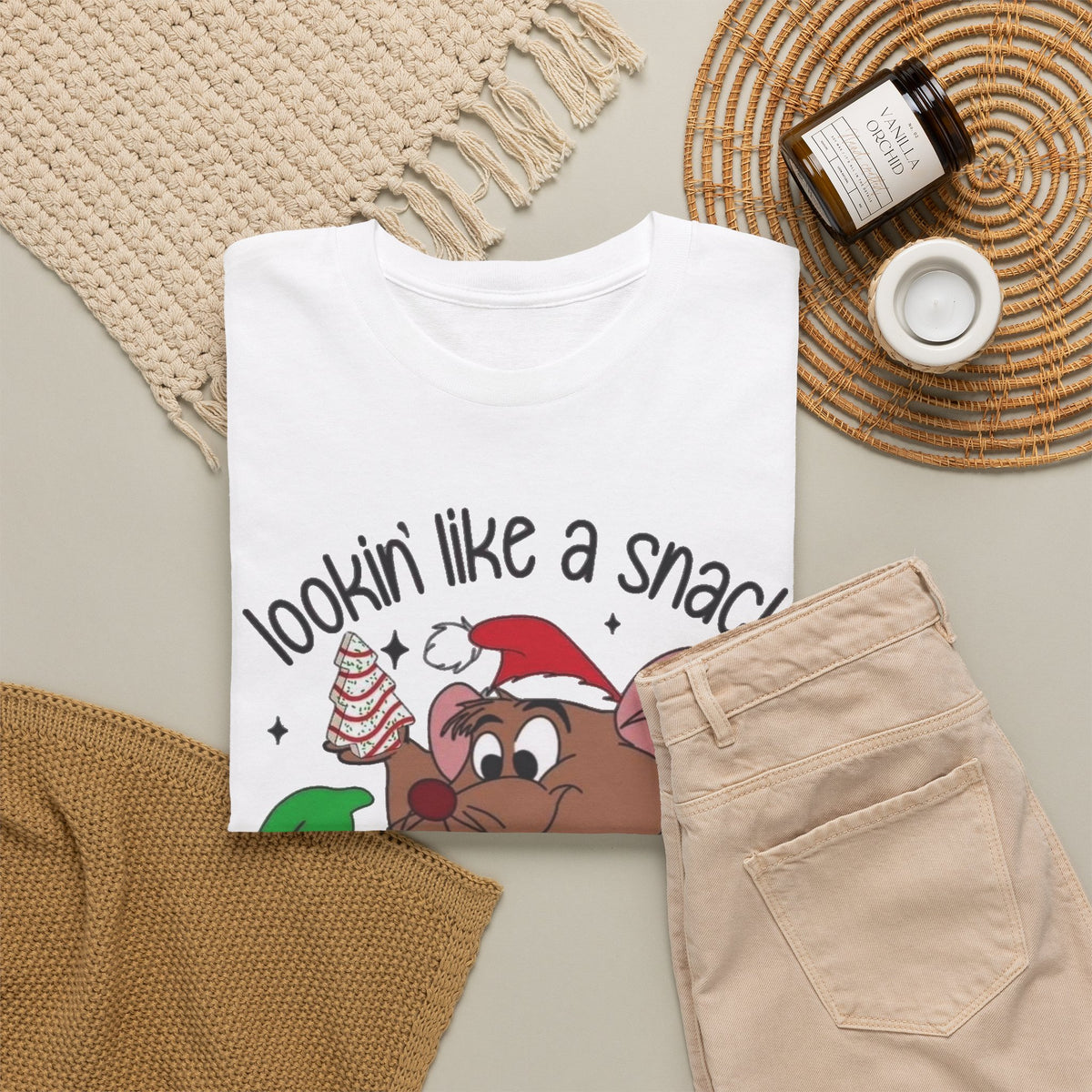 Lookin Like a Snack Funny Snack Character T-Shirt Men's Graphic Tee Christmas