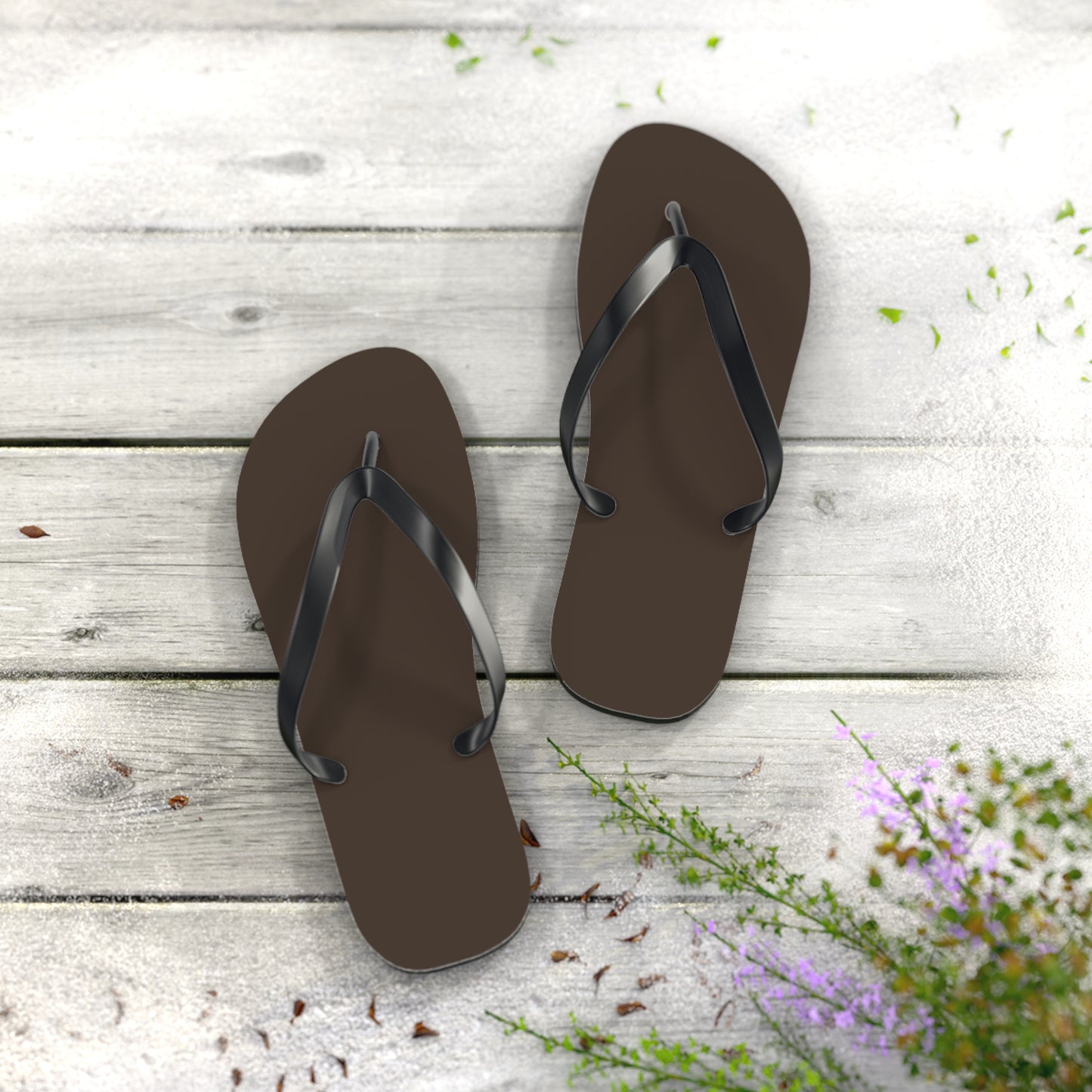Dark Brown Flip Flops, Sandals Slides, Summer Footwear, Brand New