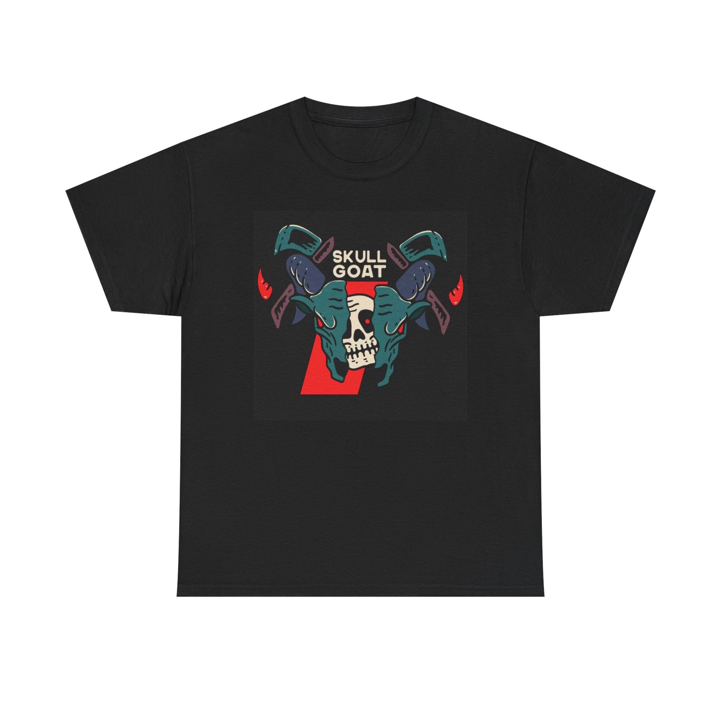 Skull Goat Graphic T Shirt Unisex Heavy Cotton Tee