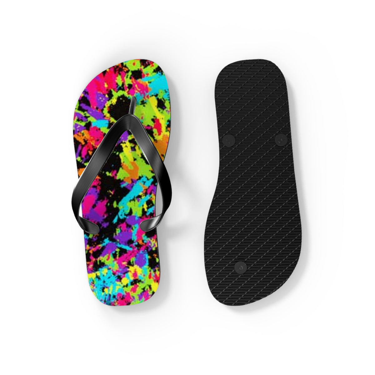 90s Retro Paint Flip Flops, Sandals Slides, Summer Footwear, Brand New