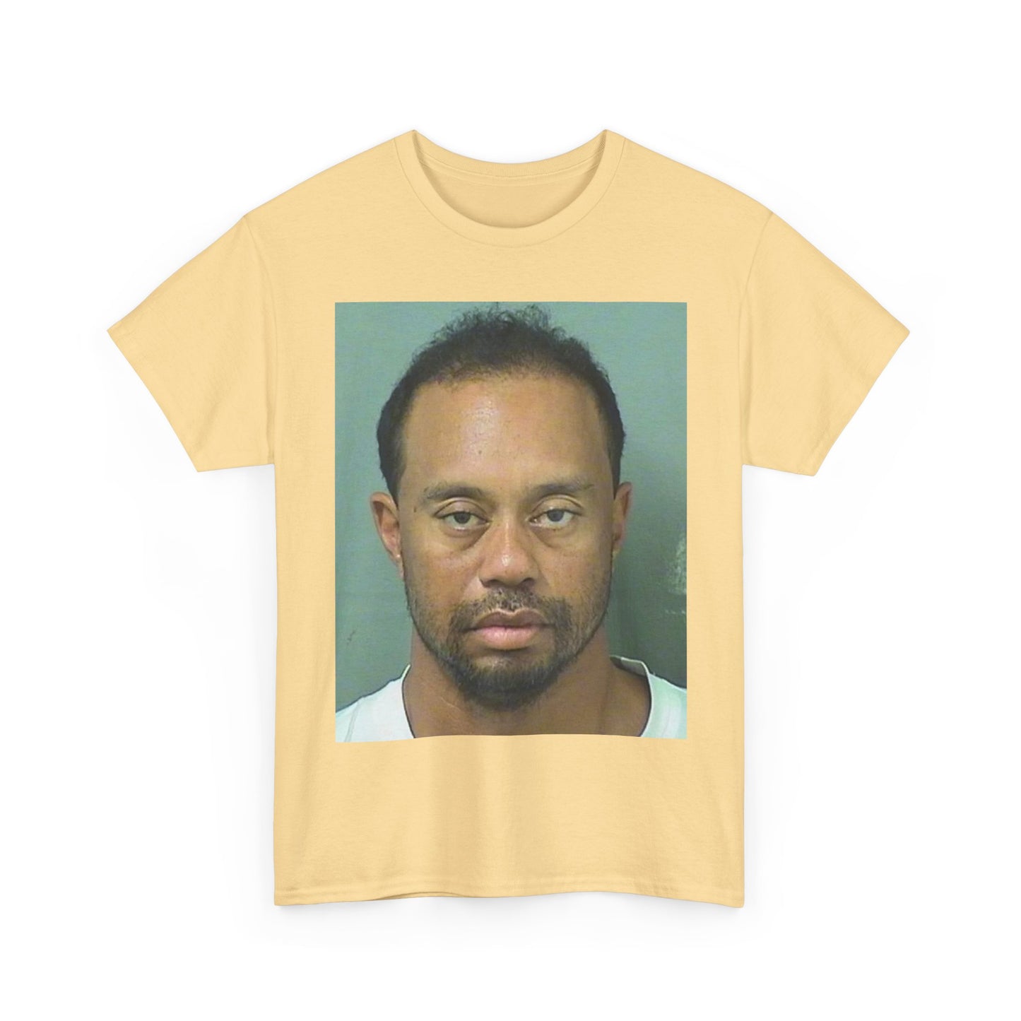Tiger Woods Tshirt Funny Mugshot Golf Masters Golfing Unisex Heavy Cotton Tee