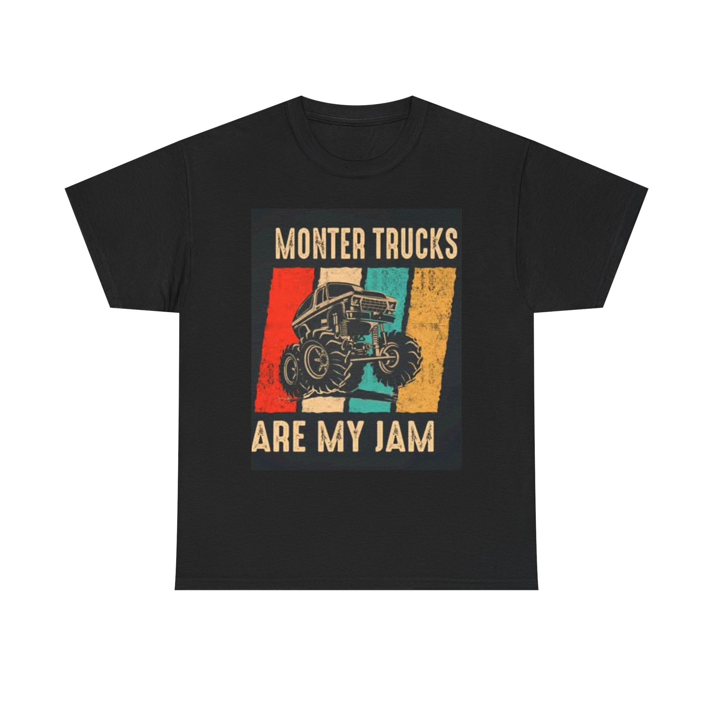 Monster Trucks Are My jam Graphic T Shirt Retro Unisex Heavy Cotton Tee