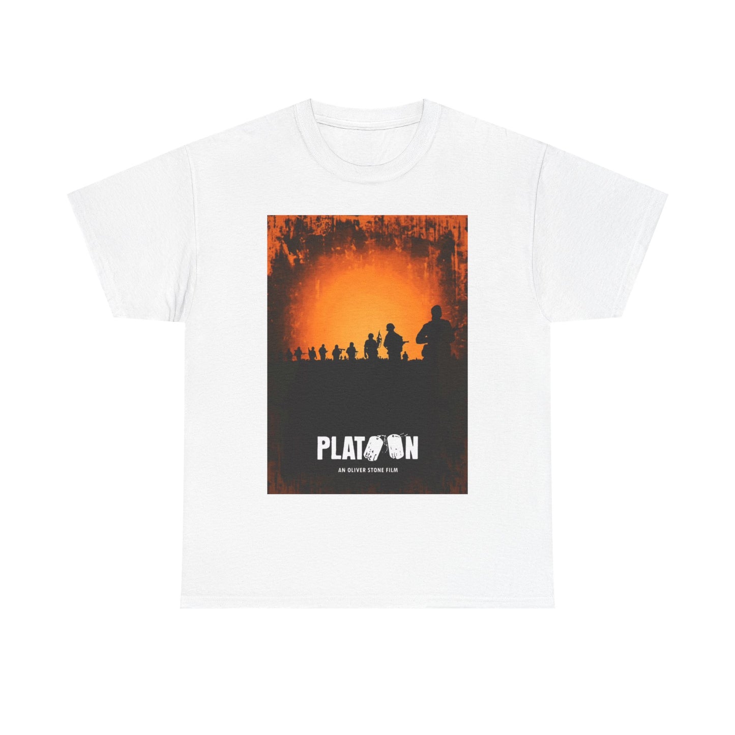 Platoon Tshirt Vintage 80s Military Movie retro Unisex Heavy Cotton Tee