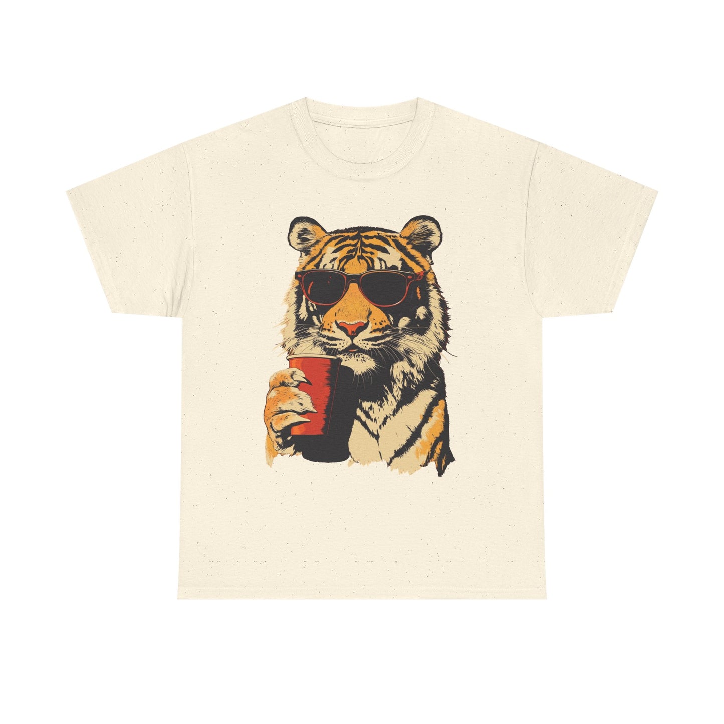 Chill Out Party Tiger Retro Graphic T Shirt Regular Men's Heavy Cotton Tee