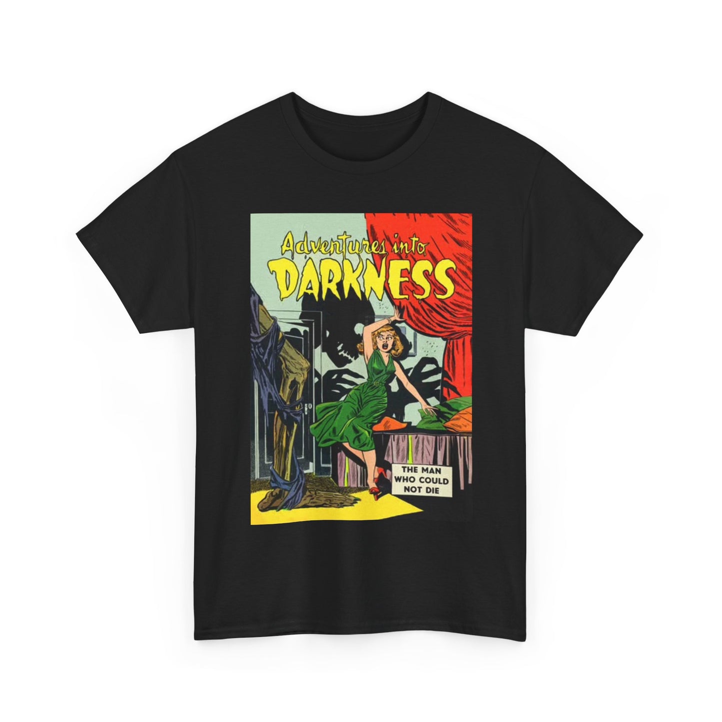 Adventures Into The Darkness Shirt Cartoon Graphic Unisex Heavy Cotton Tee