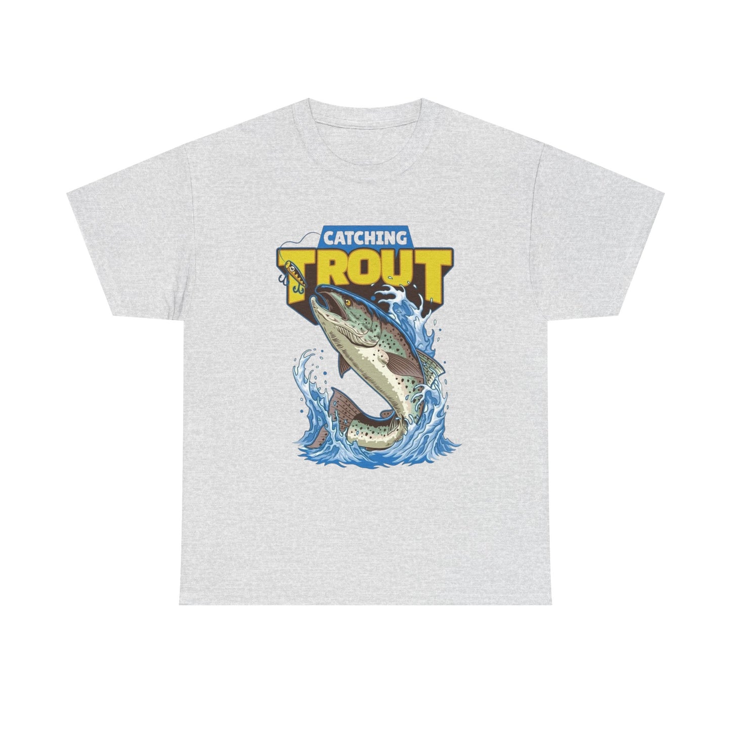 Catching Trout Fishing T Shirt Graphic Unisex Heavy Cotton Tee NEW GIFT