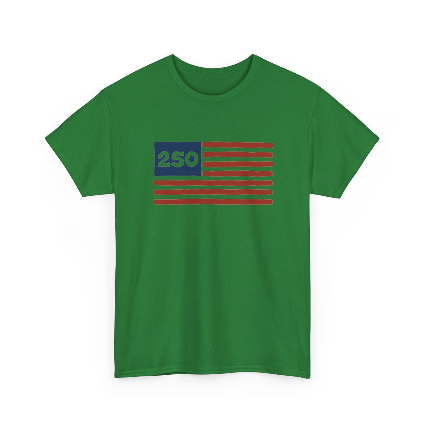 USA 250 American Flag Retro Graphic T Shirt Regular Men's Heavy Cotton Tee
