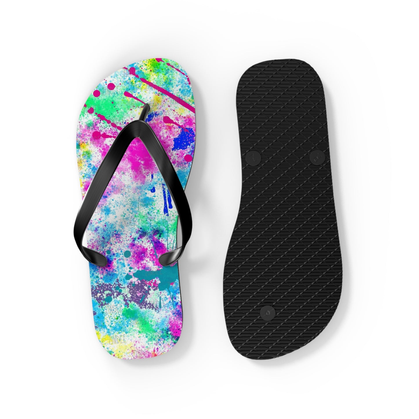 Neon Paint Flip Flops, Sandals Slides, Summer Footwear, Brand New