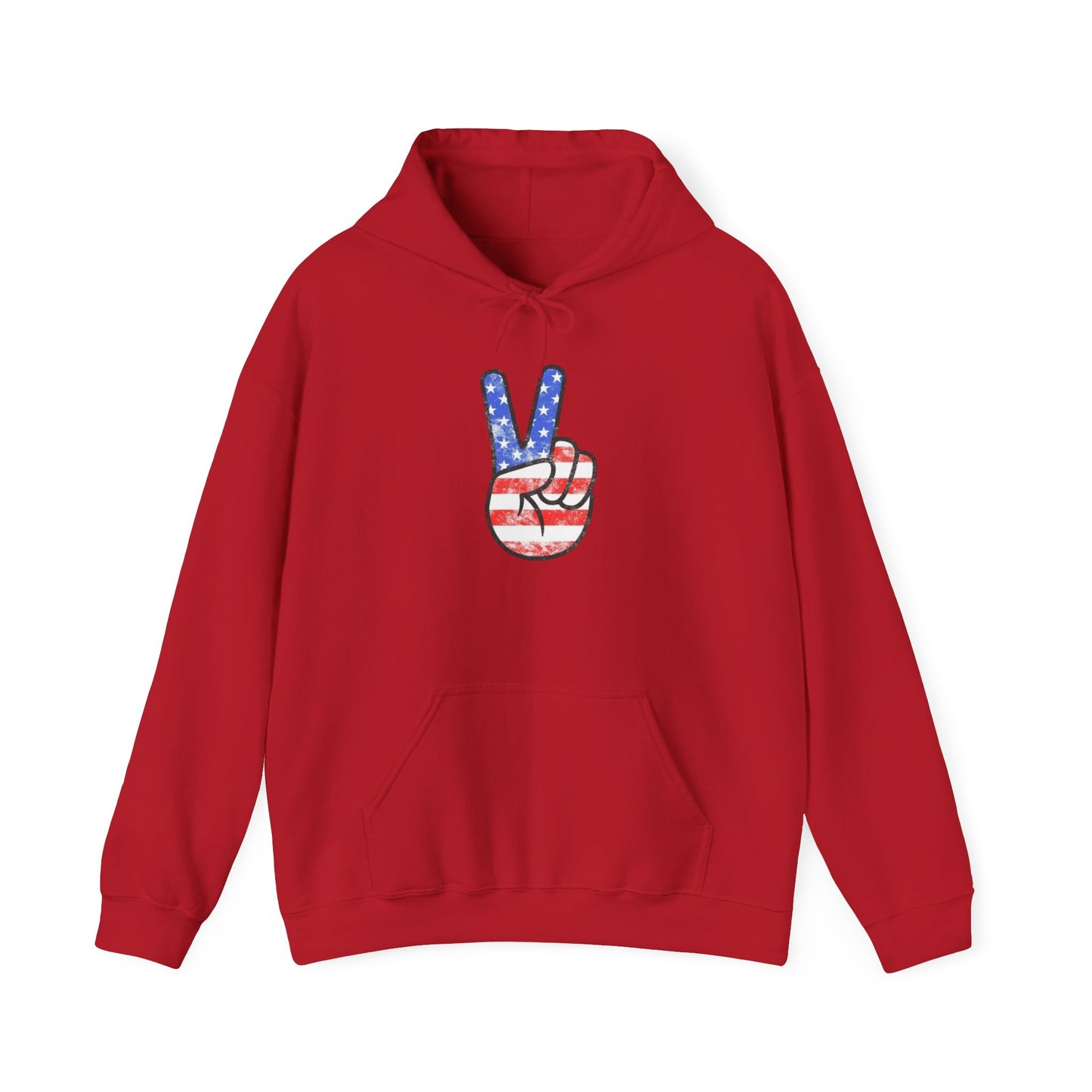 American Flag Peace Sign Retro Graphic Hoodie Heavy Blend™ NEW Sweatshirt