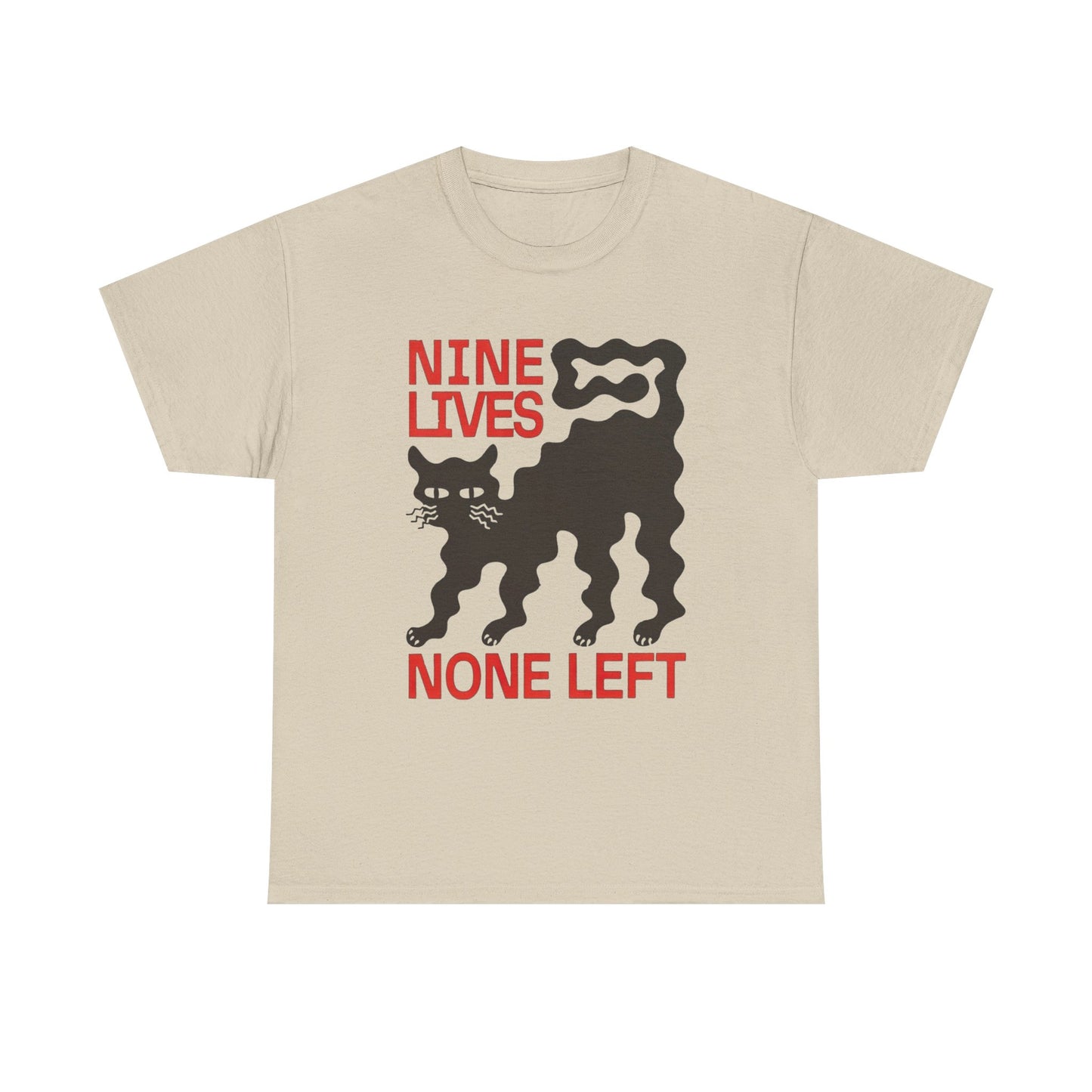Nine Lives None Left Cat Vintage Graphic T-Shirt, Unisex Cotton Shirt