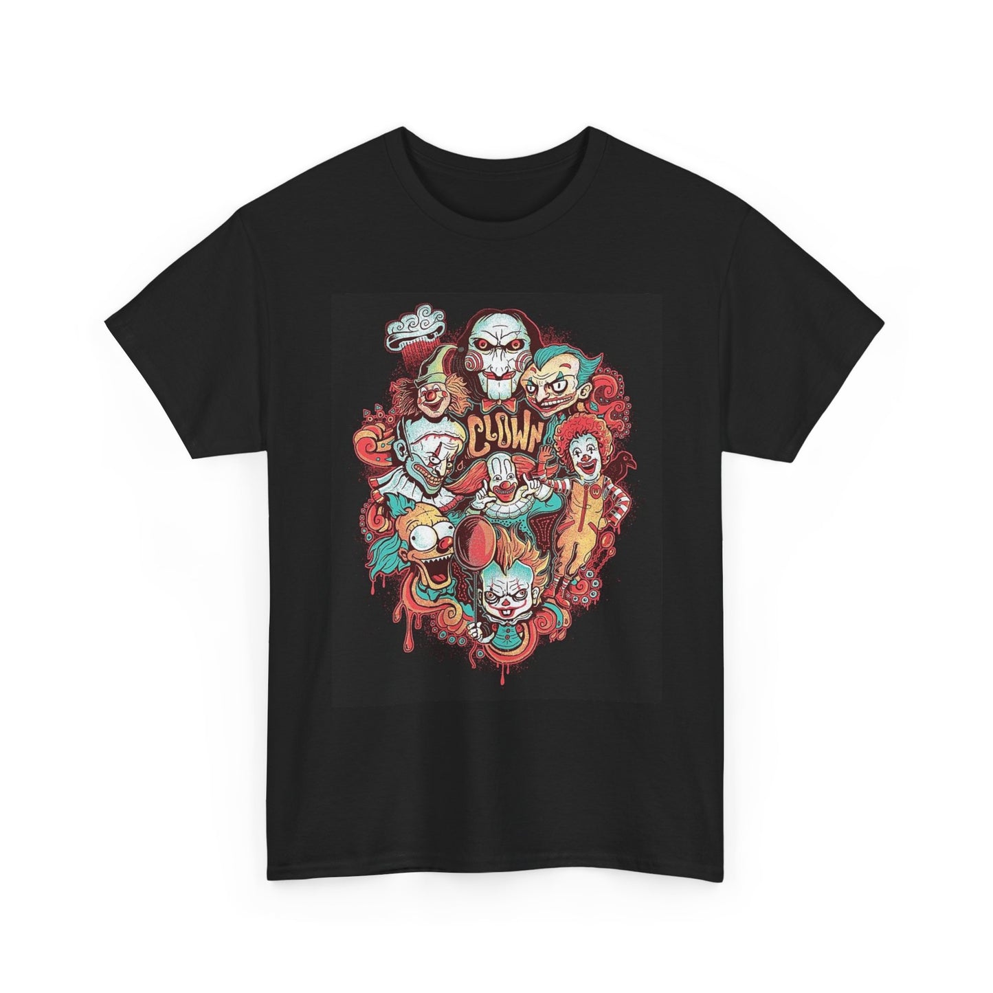 Cartoon Clowns Graphic T Shirt Unisex Heavy Cotton Tee