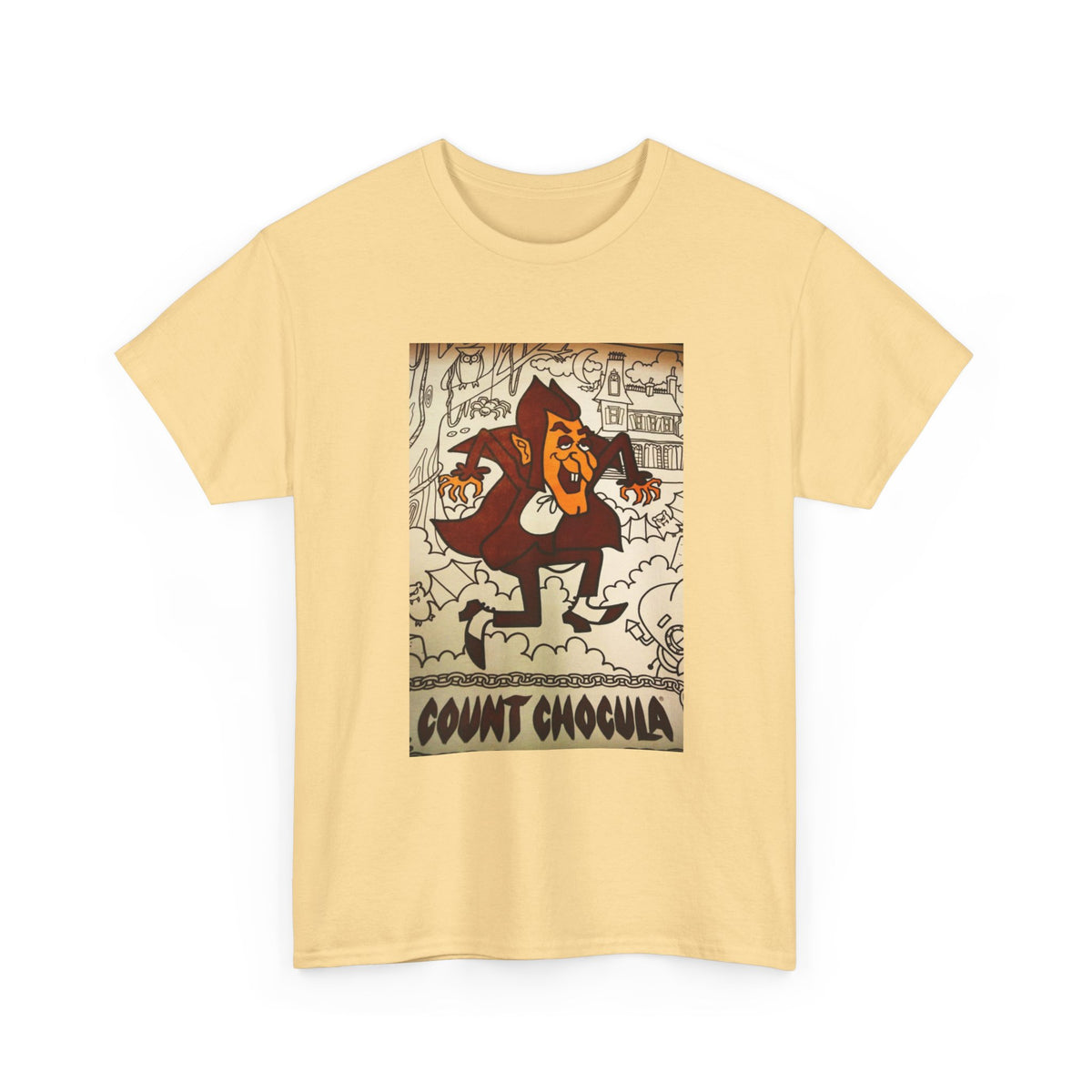 Count Chocula Tshirt Retro Cereal Ad Vintage Poster Unisex Heavy Cotton Tee