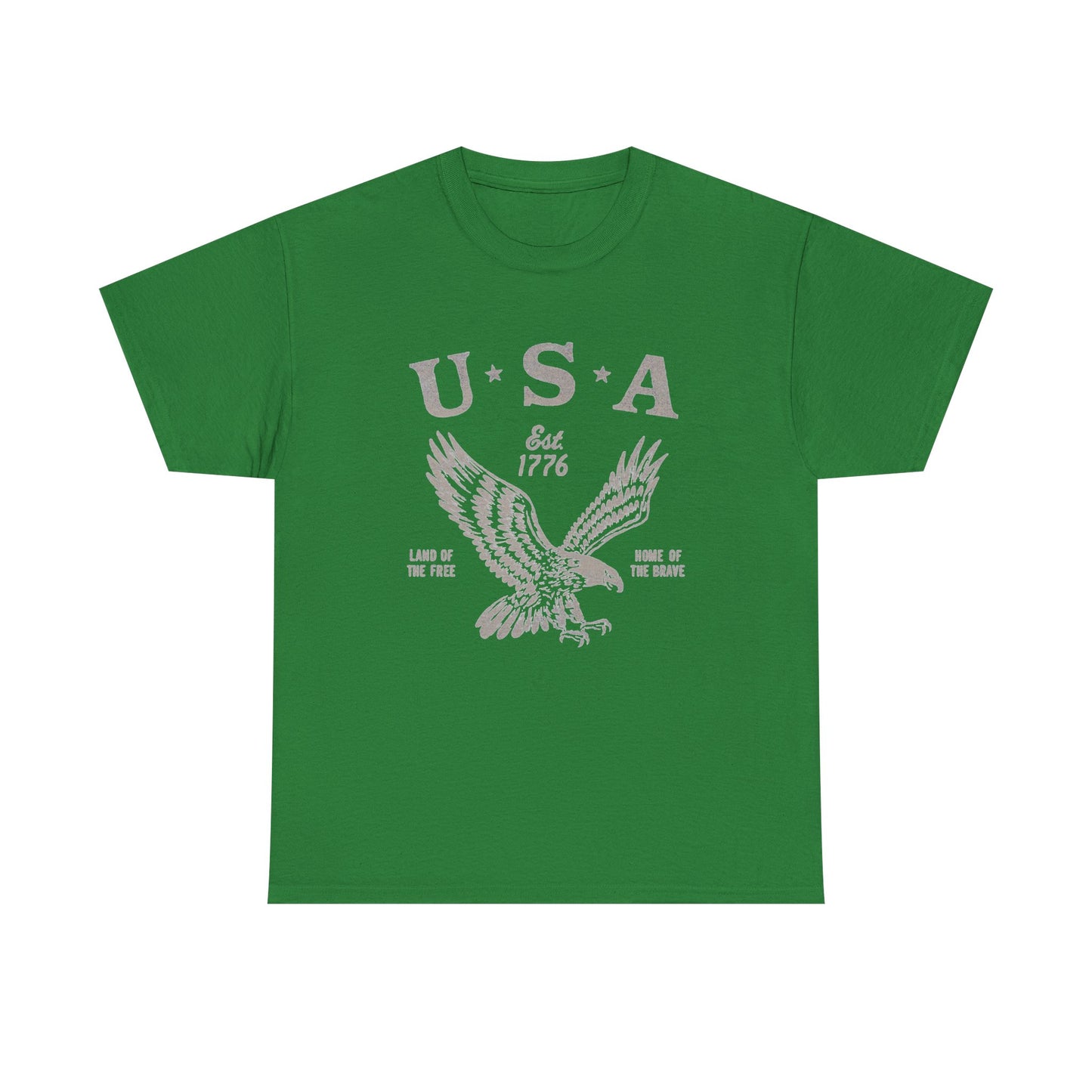 USA Bald Eagle 1776 Graphic T Shirt Men's Heavy Cotton Tee - Quality - Modern True to Size