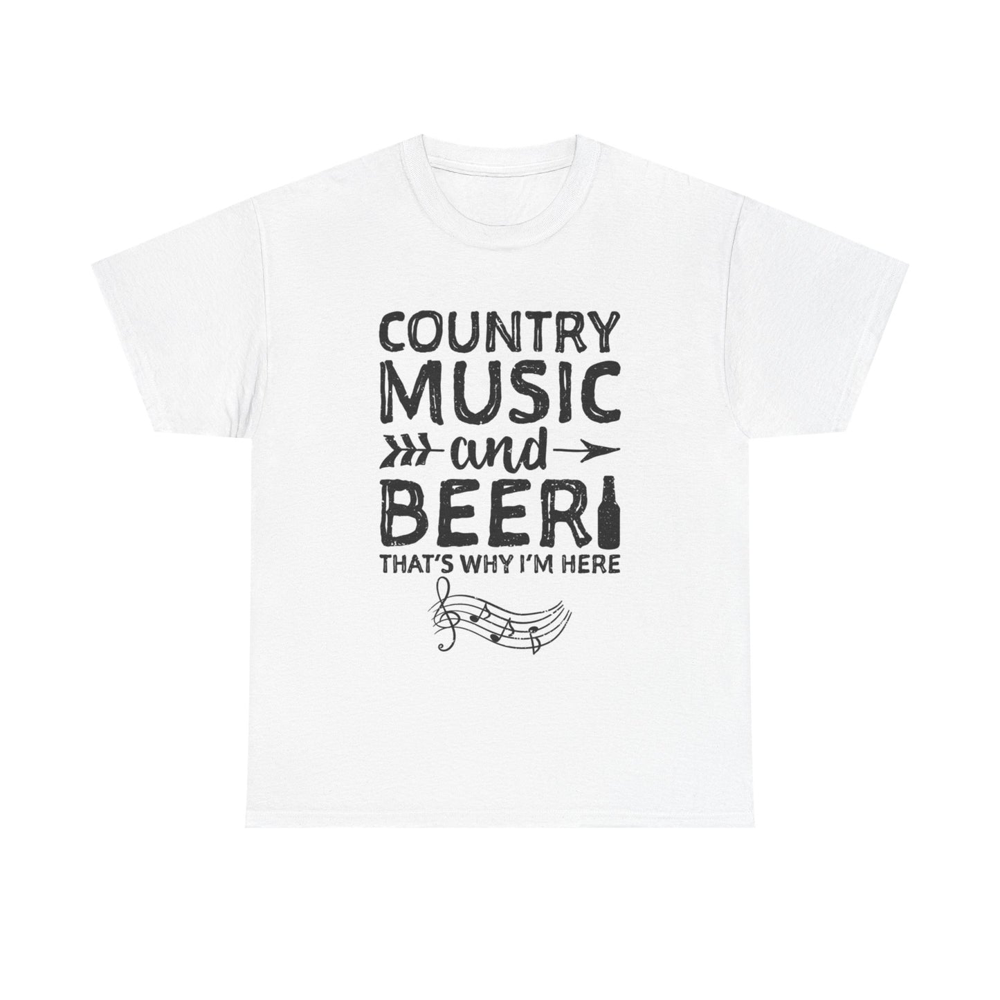Country Music and Beer Tshirt Retro Comfy Unisex Heavy Cotton Tee