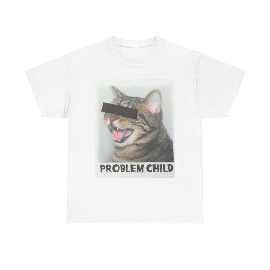 Problem Child Funny Cat Graphic T Shirt Unisex Heavy Cotton Tee BRAND NEW