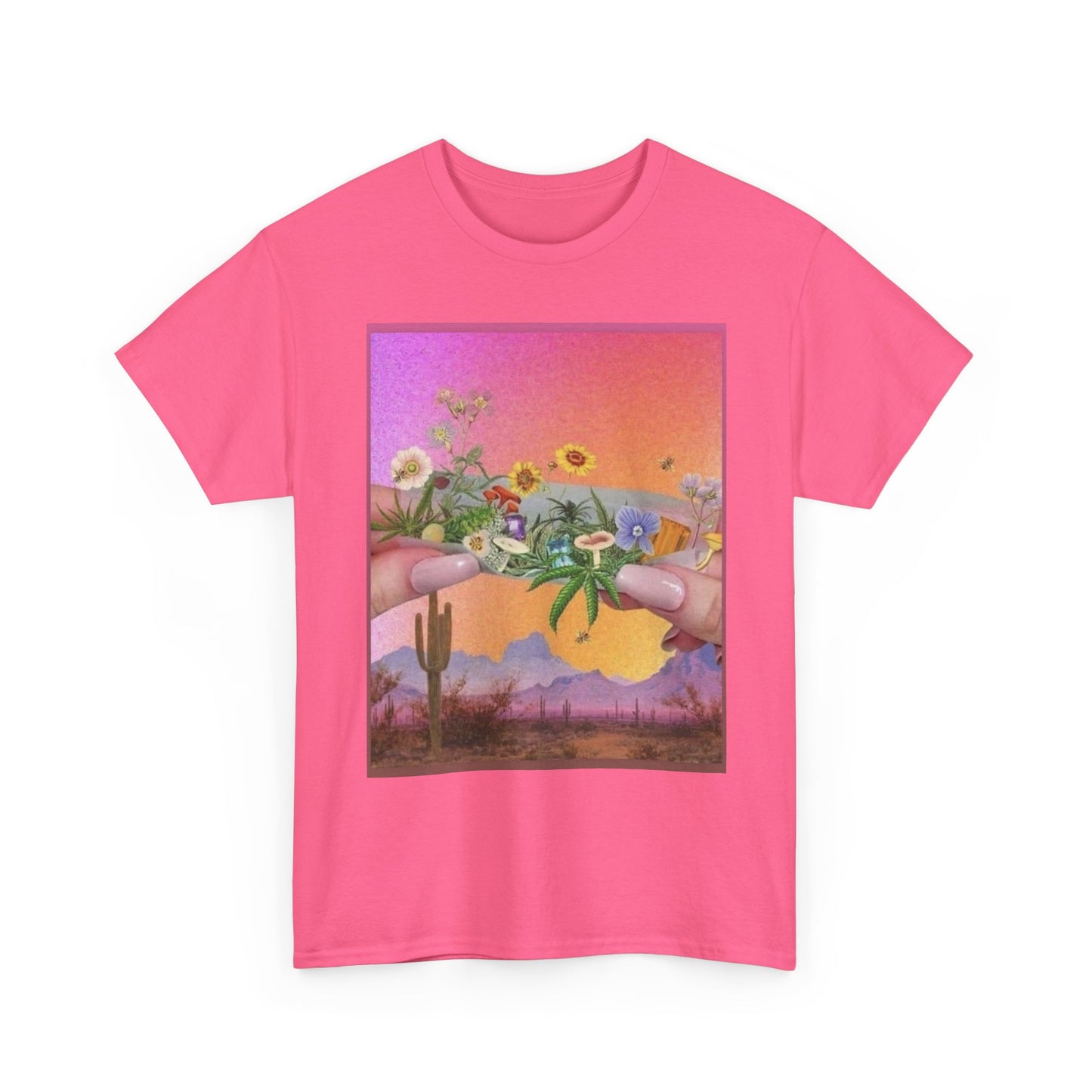 Rolling Flowers Graphic T-Shirt Women's Heavy Comfy Cotton Tee