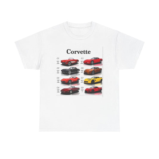 Corvette Graphic T Shirt Vintage American Muscle Unisex Heavy Cotton Tee Chevy