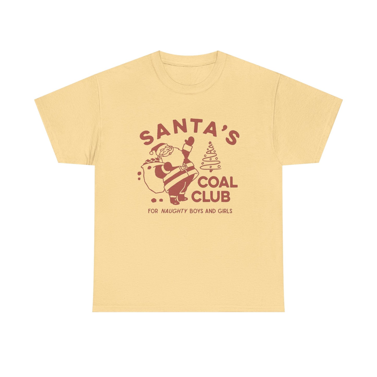 Santa's Coal Club Funny Christmas Graphic T Shirt Unisex NEW Heavy Cotton Tee