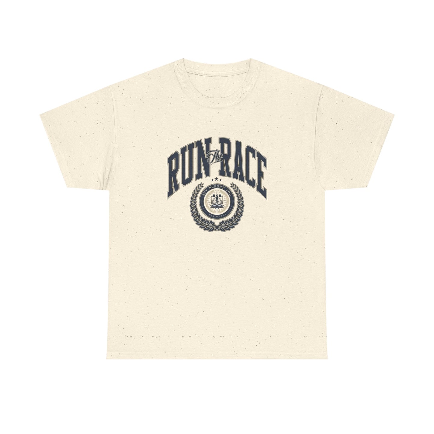 Run The Race Graphic T Shirt NEW Unisex Heavy Cotton Tee