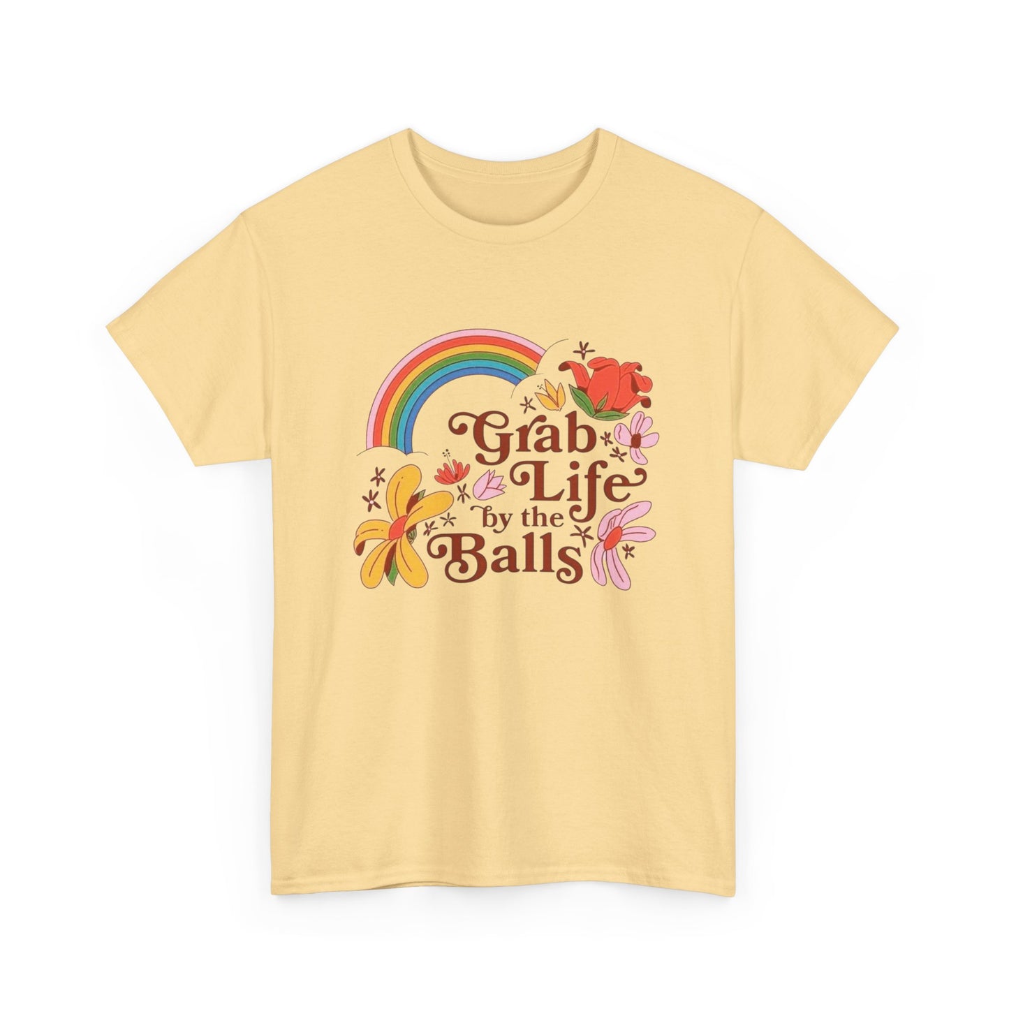 Grab Life By The Balls Graphic T Shirt NEW Adult Unisex Heavy Cotton Tee