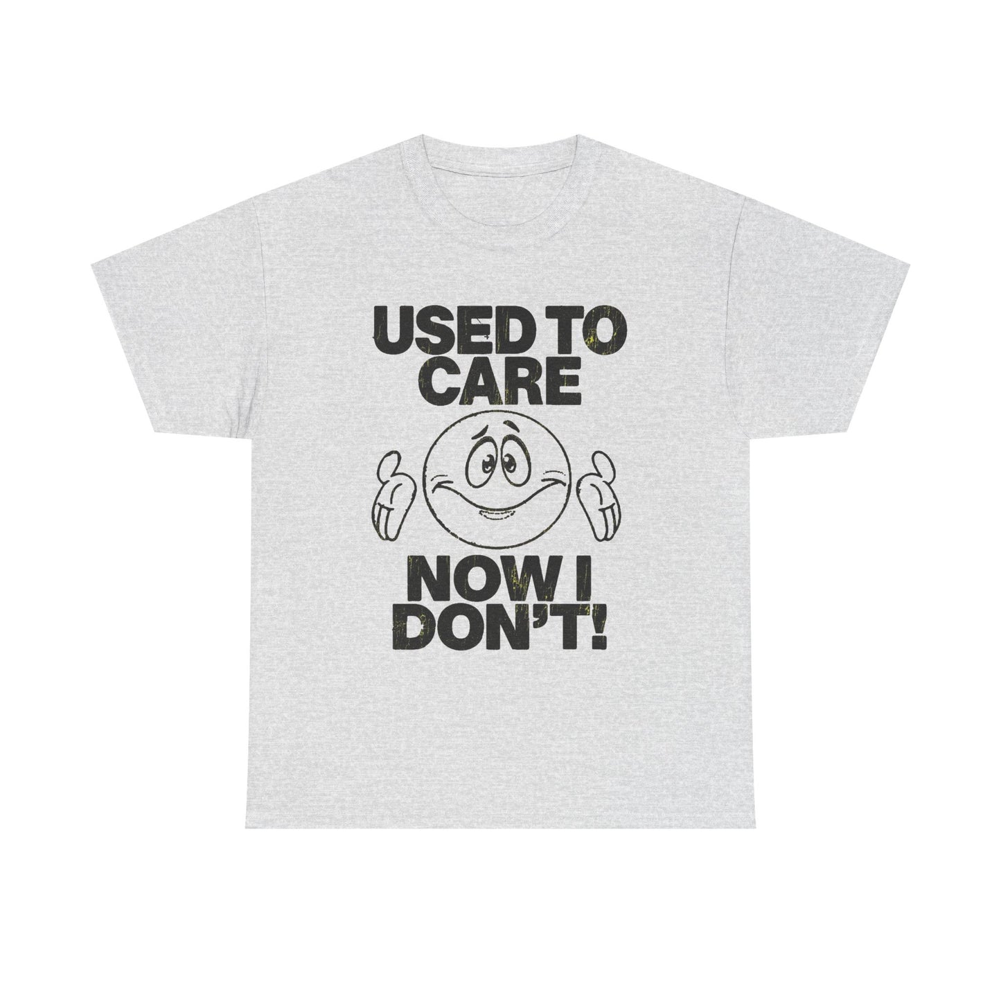 Used To Care Now I Don't Graphic T Shirt Men's Heavy Cotton Tee Funny Retro
