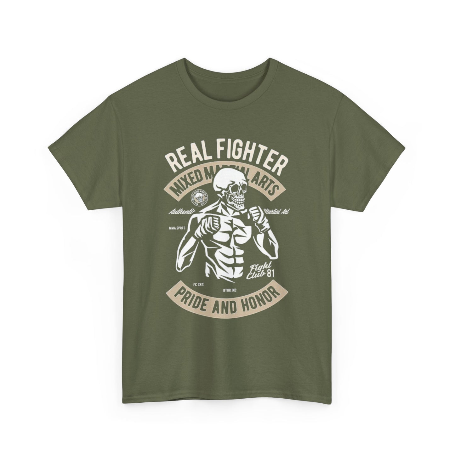 Real Fighter MMA Graphic T Shirt Boxing GYM Unisex Heavy Cotton Tee