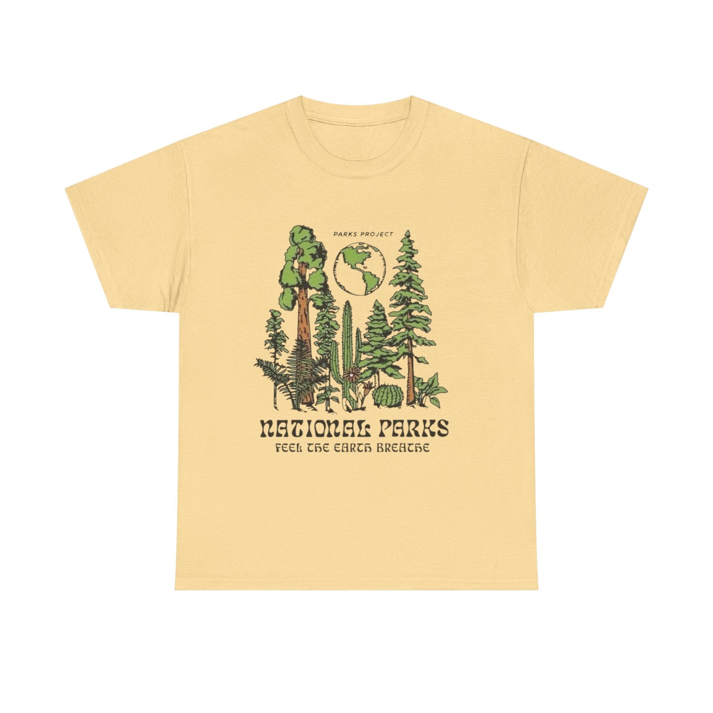 National Parks Feel The Earth Breath Graphic T Shirt Unisex Heavy Cotton Tee