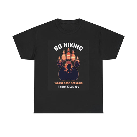 Hiking Bear Tee, Outdoor Adventure T-Shirt, Exercise Workout Shirt, Funny Gym