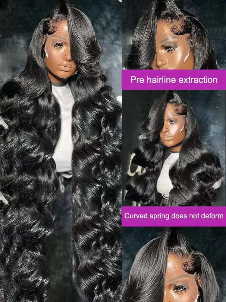 Peruvian 250% Density 30 32 inch 13x6 HD Lace Front Human Hair Wigs Body Wave Raw 13x4 Frontal Wigs Women Glueless Closure Wig