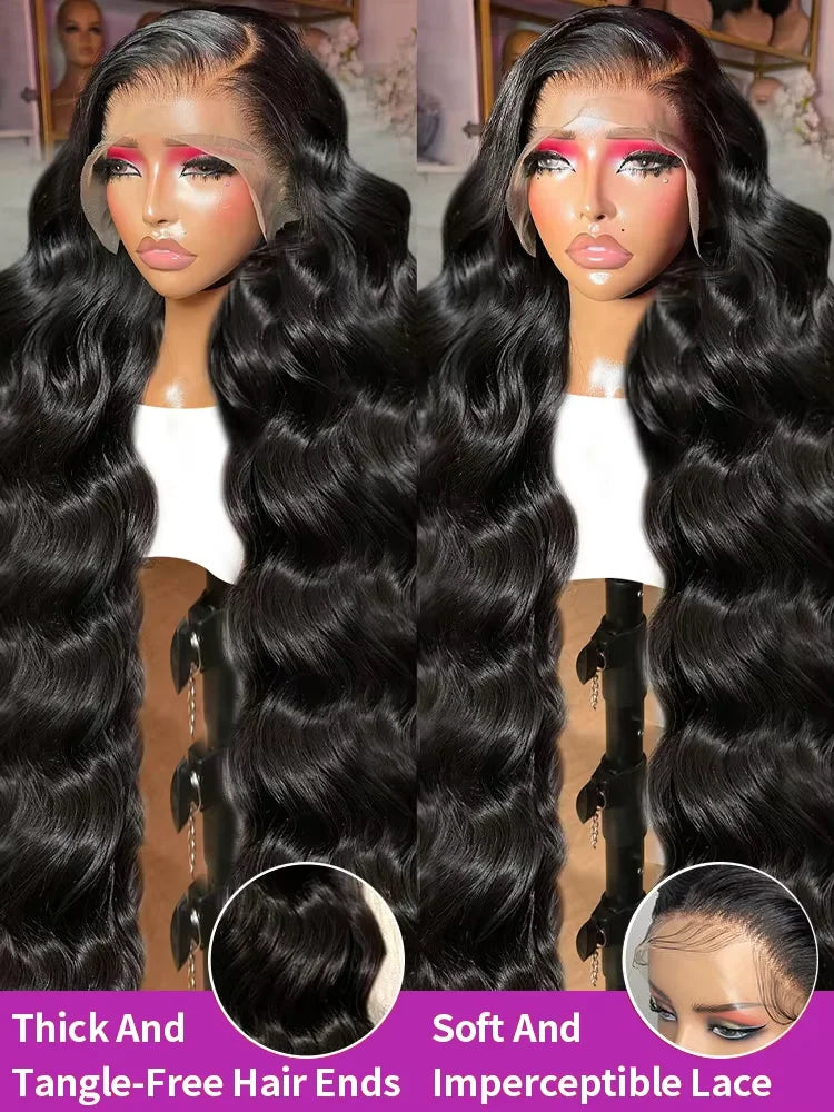 Peruvian 250% Density 30 32 inch 13x6 HD Lace Front Human Hair Wigs Body Wave Raw 13x4 Frontal Wigs Women Glueless Closure Wig