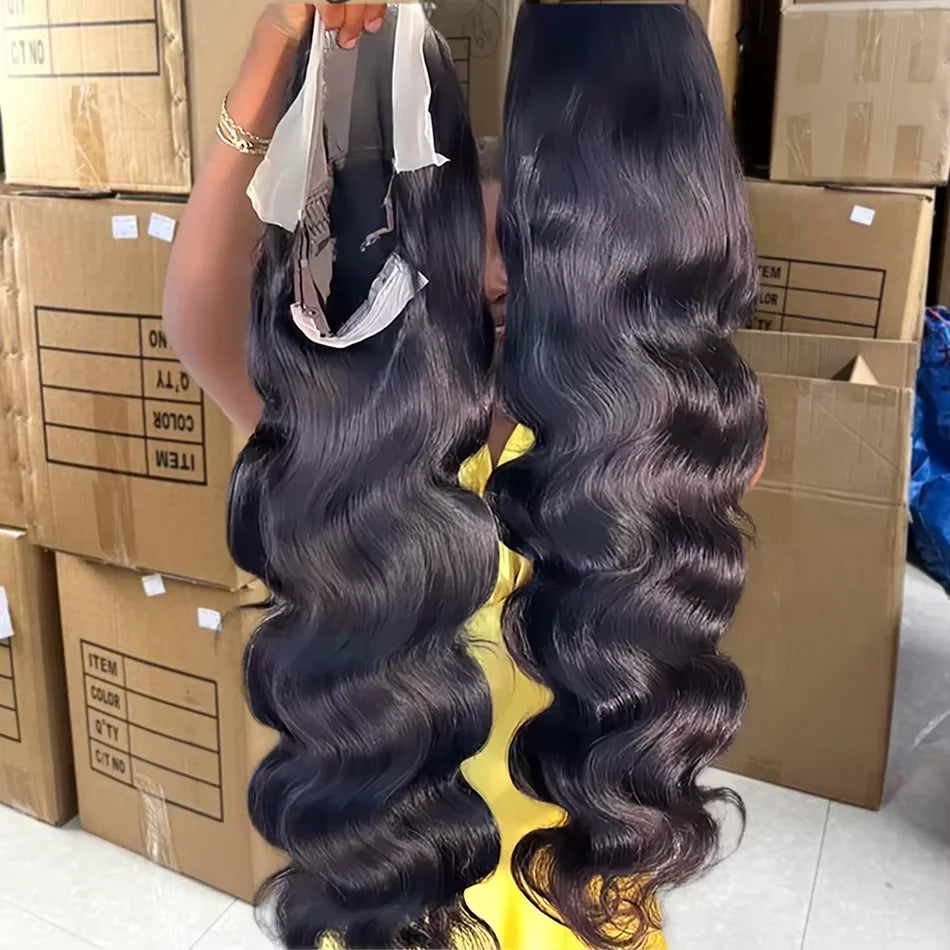 Peruvian 250% Density 30 32 inch 13x6 HD Lace Front Human Hair Wigs Body Wave Raw 13x4 Frontal Wigs Women Glueless Closure Wig
